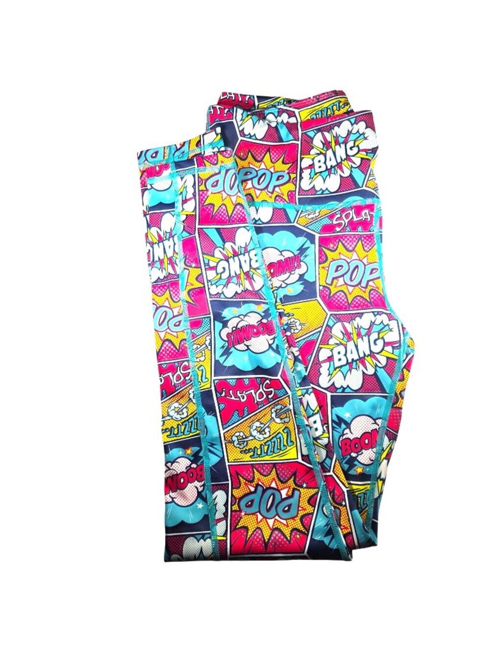 CVG Leggings Comic Print Medium Stretch pants Activewear Womens yoga exercise